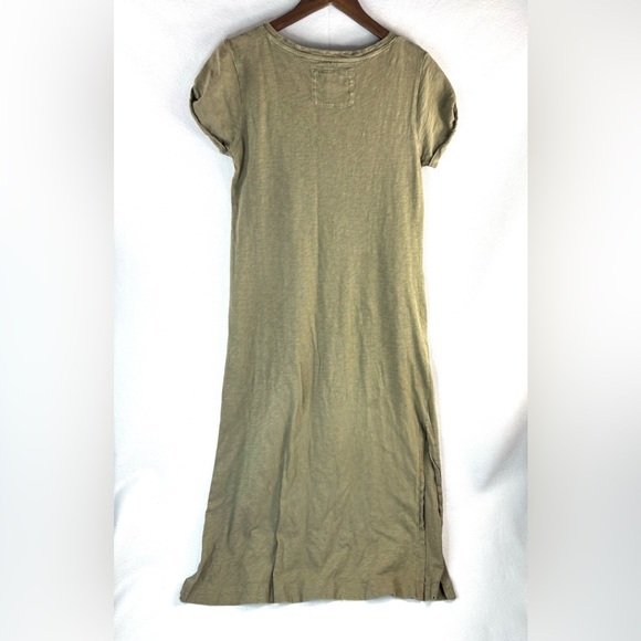 C&C California M Minimalist Olive Cotton Maxi Dress - Picture 2 of 7